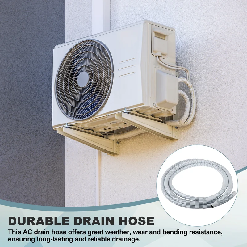 13 ft / 4 m Air Conditioner Split Drain Hose Kit Universal Plastic Tube, Gray