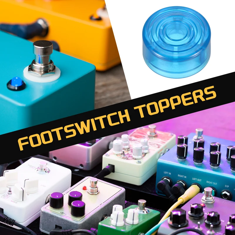 20 Pcs Footswitch Toppers Guitar Pedal Button Caps, Light Blue
