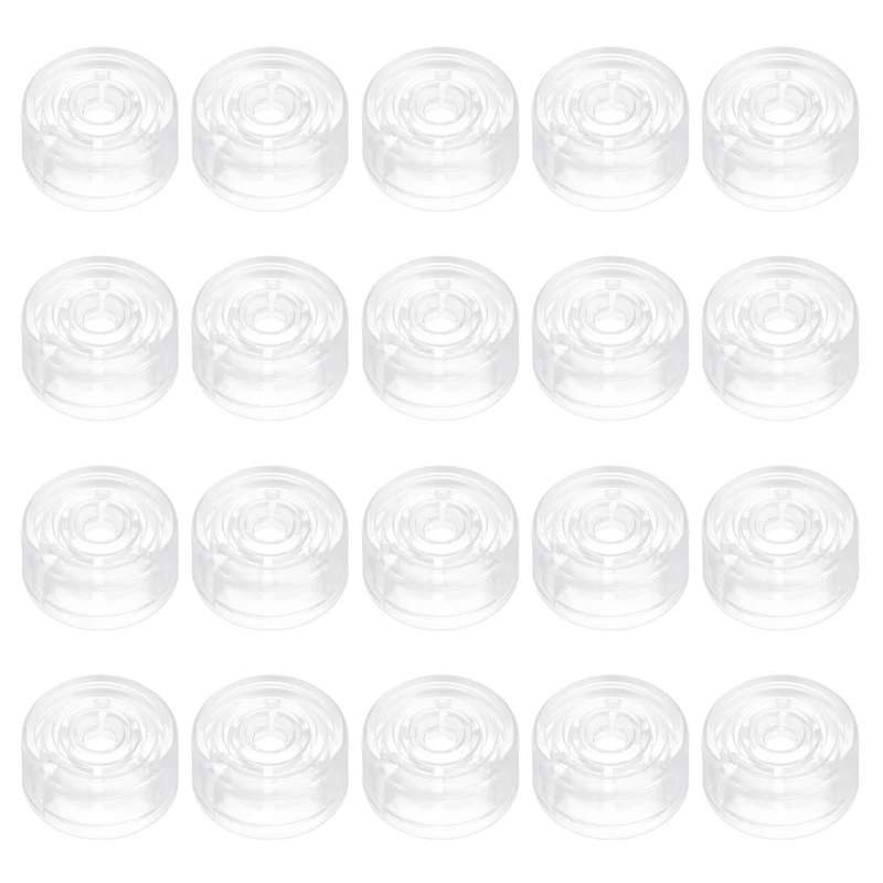 20 Pcs Footswitch Toppers Guitar Pedal Button Caps Transparent