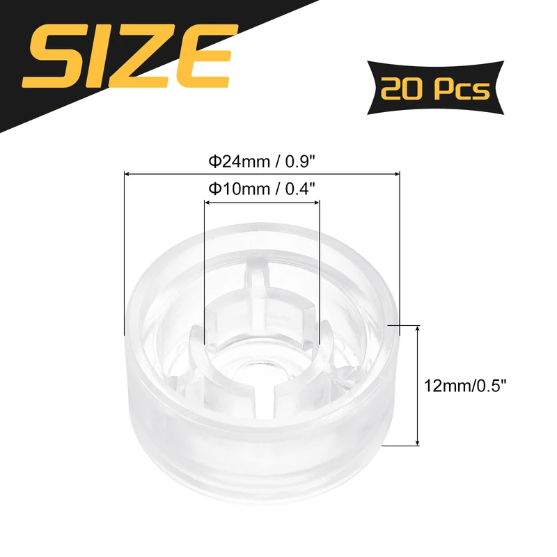 20 Pcs Footswitch Toppers Guitar Pedal Button Caps Transparent
