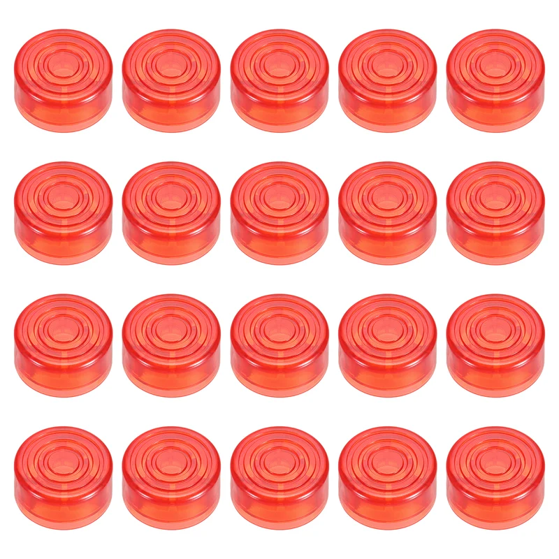 20 Pcs Footswitch Toppers Guitar Pedal Button Caps, Red