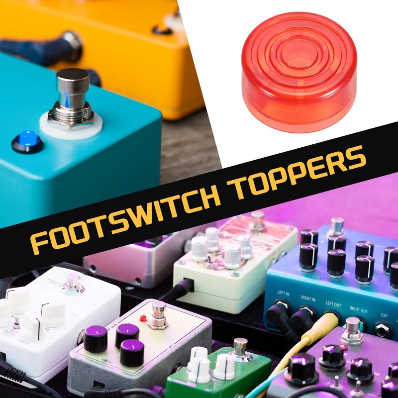 20 Pcs Footswitch Toppers Guitar Pedal Button Caps, Red