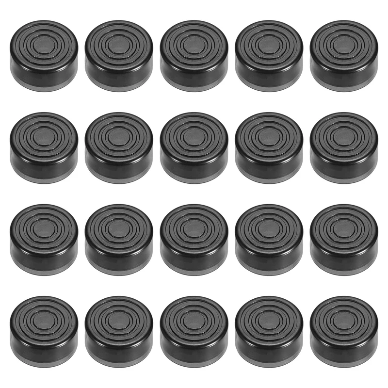 20 Pcs Footswitch Toppers Guitar Pedal Button Caps, Black