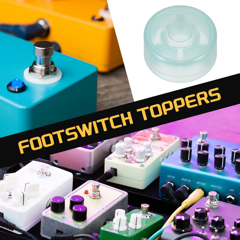 10 Pcs Footswitch Toppers Guitar Pedal Button Caps, Bright Light Blue