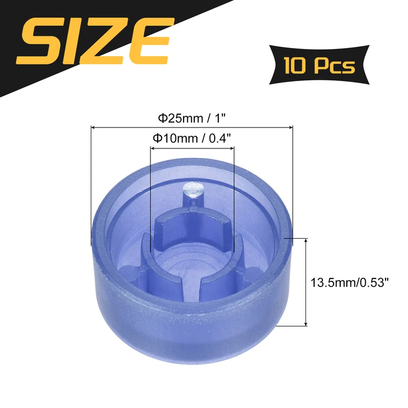 10 Pcs Footswitch Toppers Guitar Pedal Button Caps, Bright Dark Blue