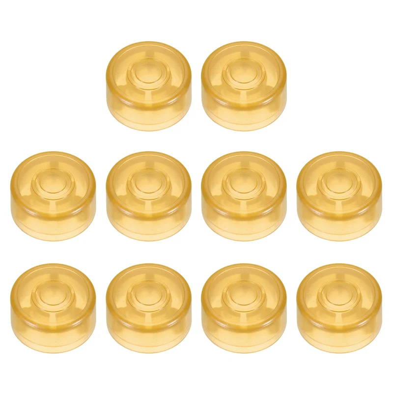 10 Pcs Footswitch Toppers Guitar Pedal Button Caps, Luminous Dark Yellow