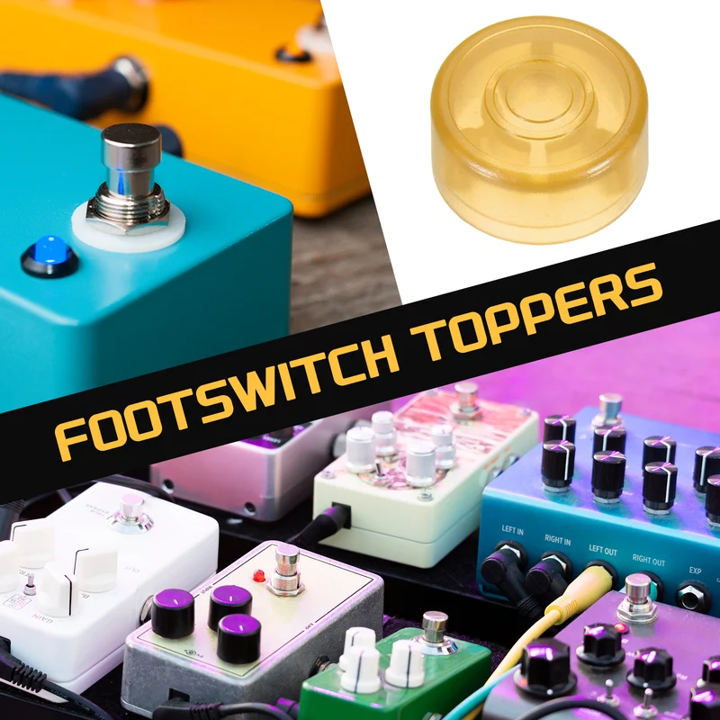 10 Pcs Footswitch Toppers Guitar Pedal Button Caps, Luminous Dark Yellow