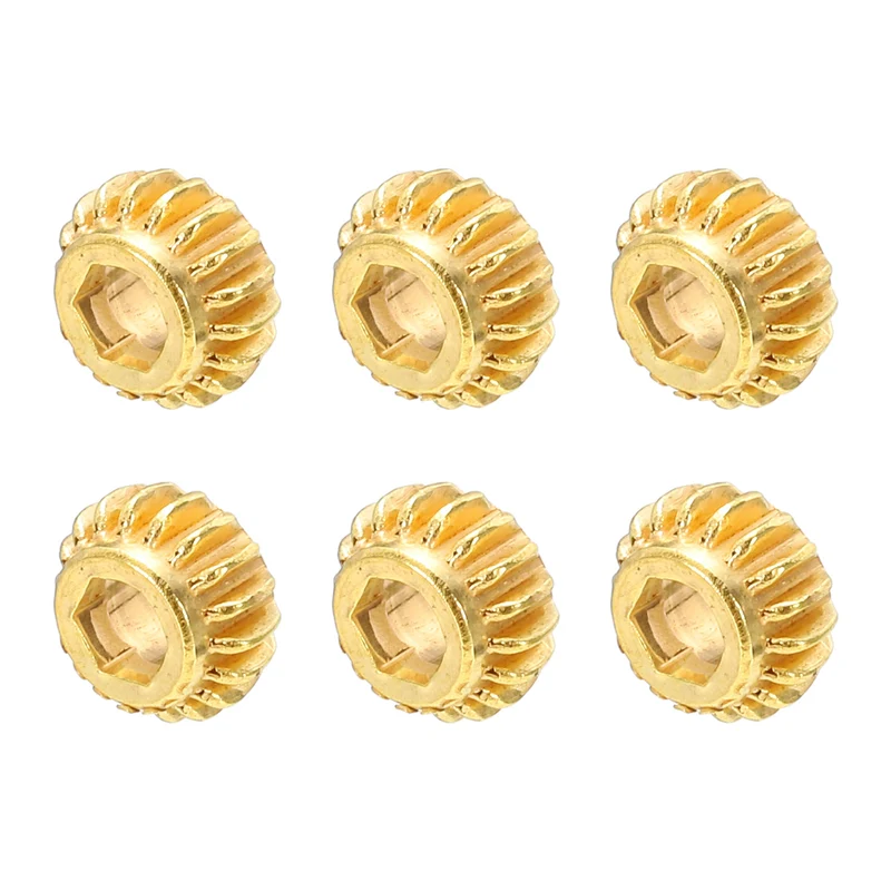 Guitar String Tuning Peg Gear Tuner Gear 6pcs 4mm Inner Hex Hole Gold for Guitar Tuner Machine Head