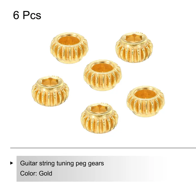 Guitar String Tuning Peg Gear Tuner Gear 6pcs 4mm Inner Hex Hole Gold for Guitar Tuner Machine Head