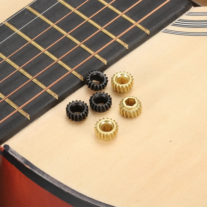 Guitar String Tuning Peg Gear Tuner Gear 6pcs 4mm Inner Hex Hole Gold for Guitar Tuner Machine Head