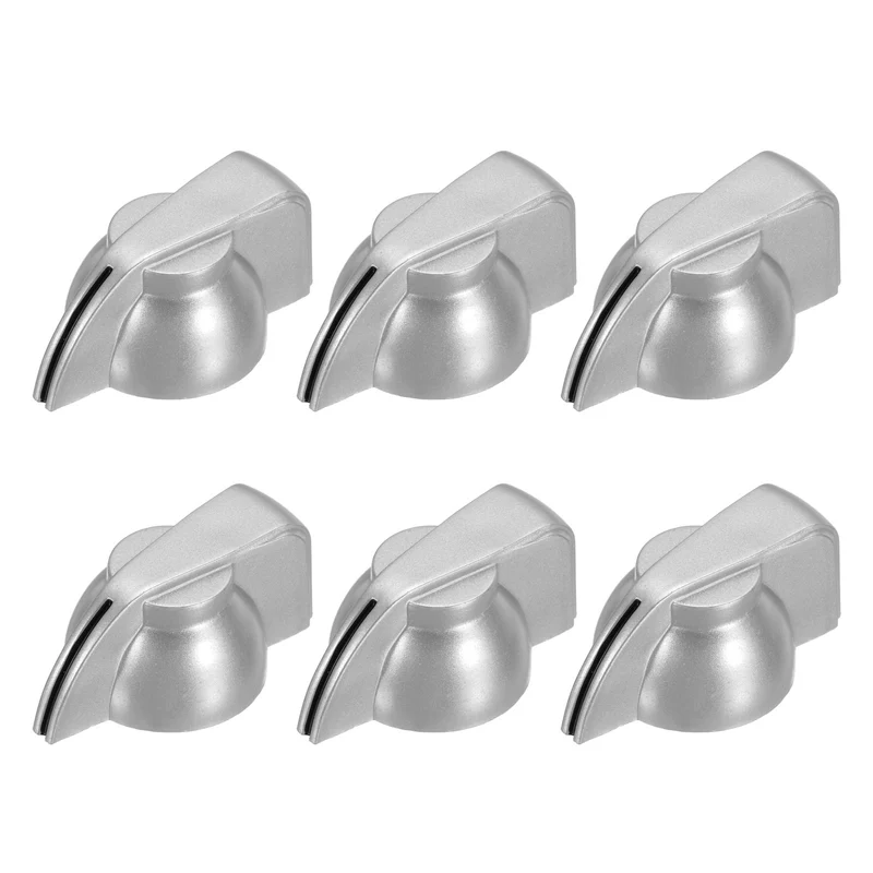 6pcs Guitar Chicken Head Knob 6.5mm Silver