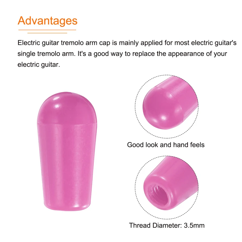 2Pcs Guitar 3 Way Pickup Switch Tip M3.5 for LP Electric Guitar, Purple