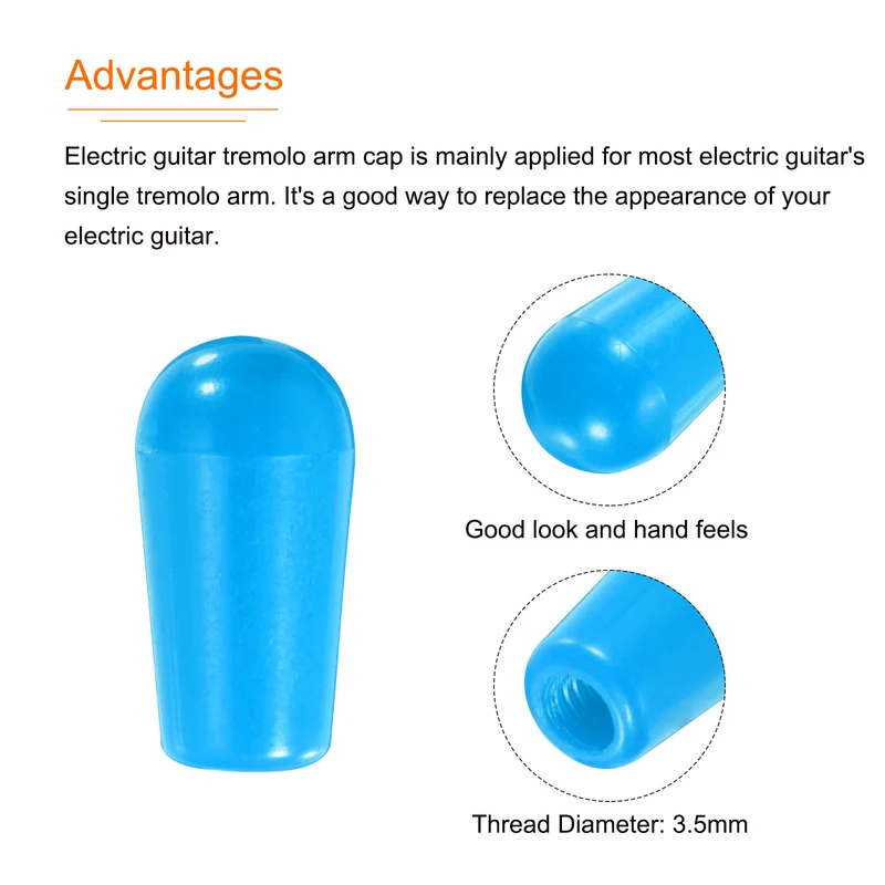 4Pcs Guitar 3 Way Pickup Switch Tip M3.5 for LP Electric Guitar, Light Blue