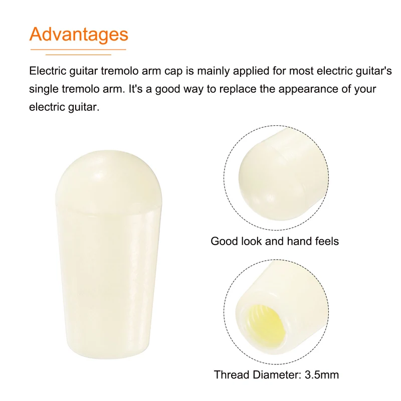 10Pcs Guitar 3 Way Pickup Switch Tip M3.5 for LP Electric Guitar, Cream