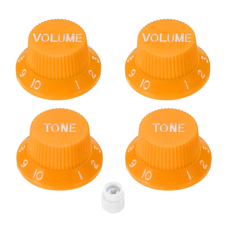 Guitar Control Knobs 2Volume 2Tone 1Switch Tip Orange with White Characters