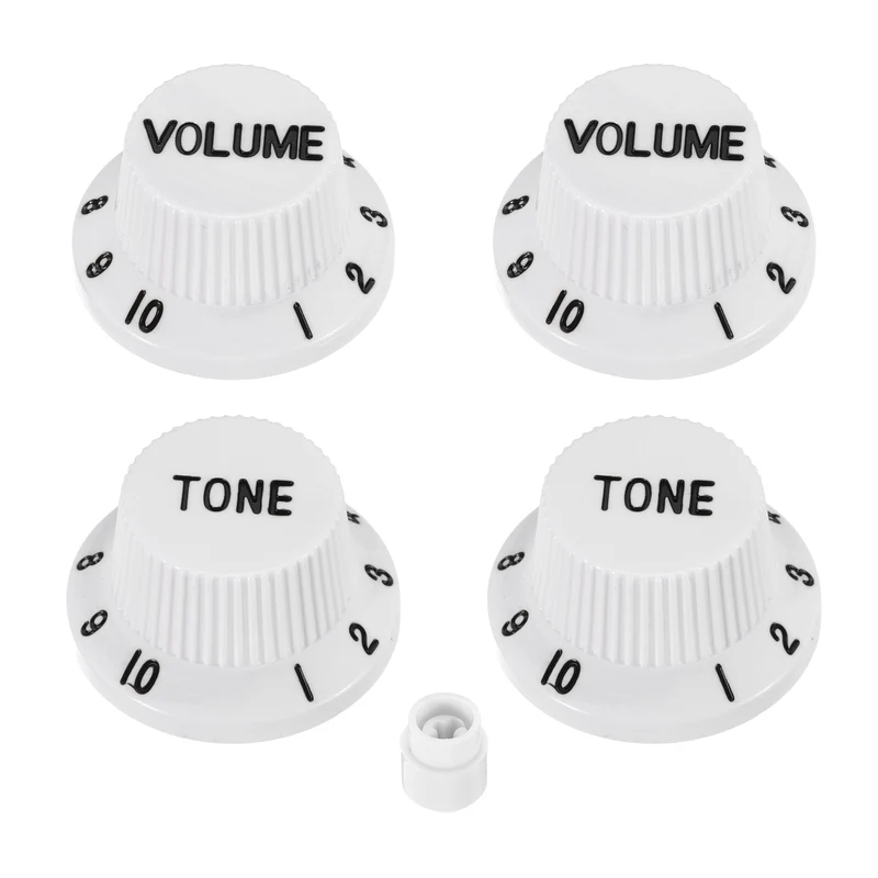 Guitar Control Knobs 2Volume 2Tone 1Switch Tip White with Black Characters
