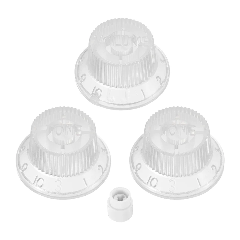 Guitar Control Knobs 1Volume 2Tone 1Switch Tip Transparent