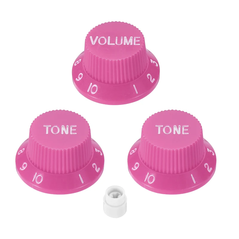 Guitar Control Knobs 1Volume 2Tone 1Switch Tip Purple with White Characters