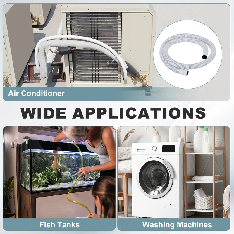 3.3 ft / 1 m Air Conditioner Split Drain Hose Kit Universal Plastic Tube, Gray
