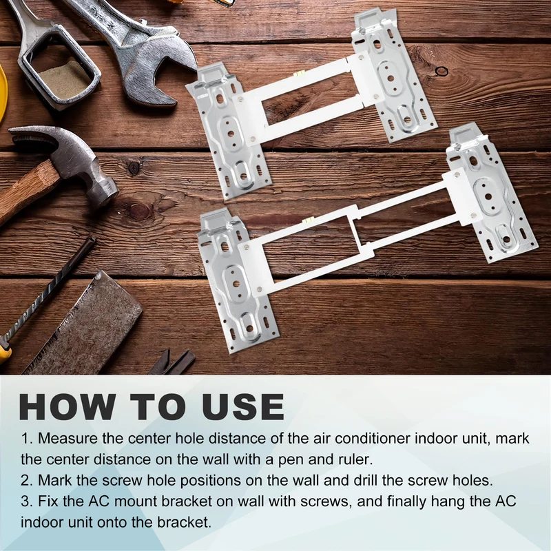 2Pcs Air Conditioner Wall Mount Bracket Hanging Holder Hook with 20Pcs Nails
