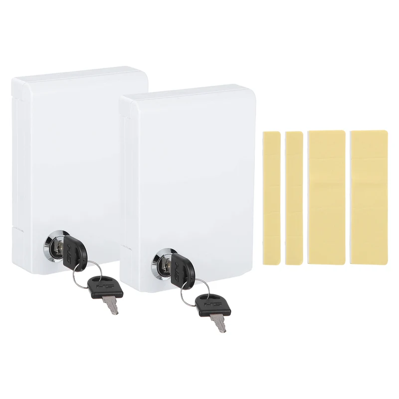 2Pcs Thermostat Lock Box with Keys Central AC Thermostat Panel Cover, White