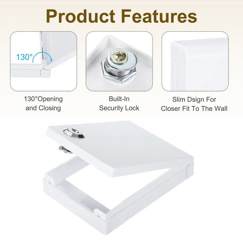 Thermostat Lock Box with Keys Central AC Thermostat Panel Cover, White