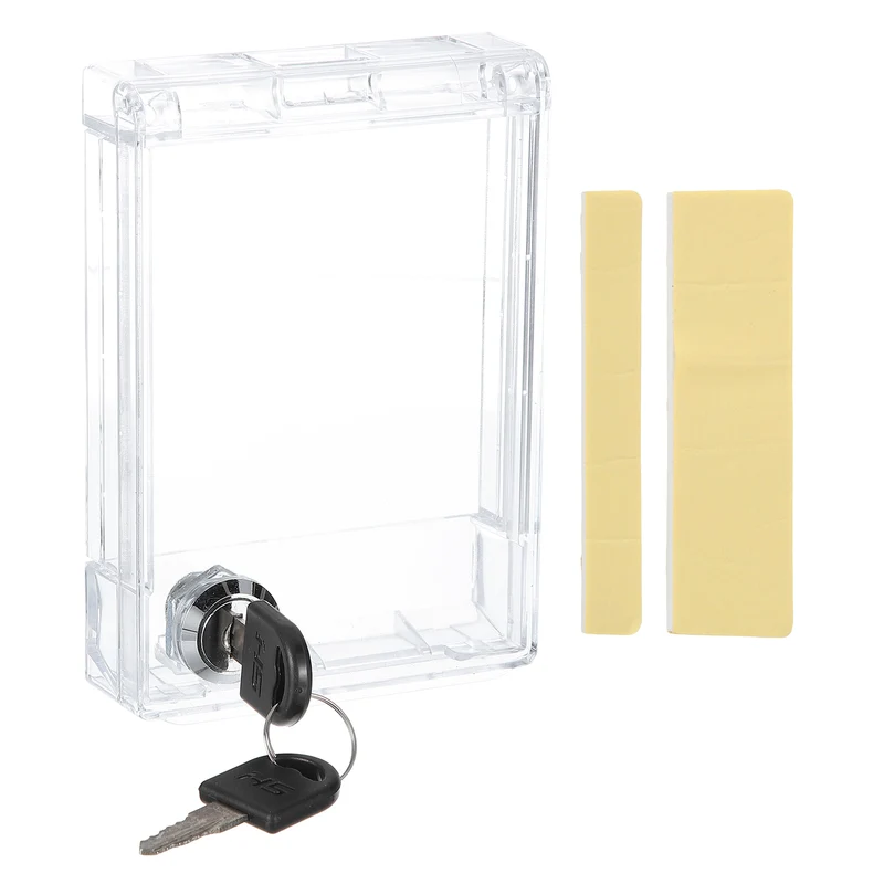 Thermostat Lock Box with Keys Central AC Thermostat Panel Cover, Clear