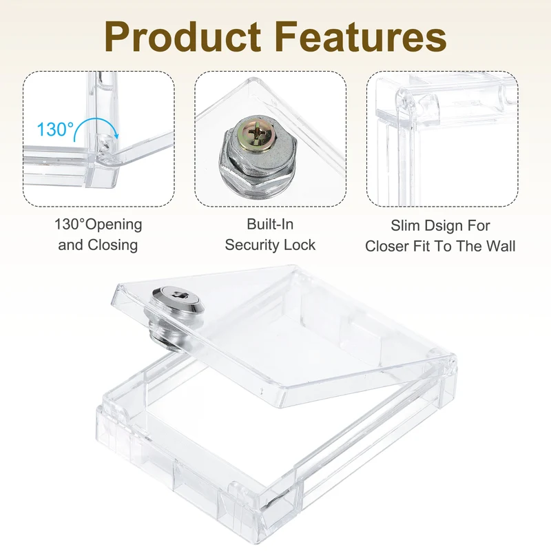 Thermostat Lock Box with Keys Central AC Thermostat Panel Cover, Clear