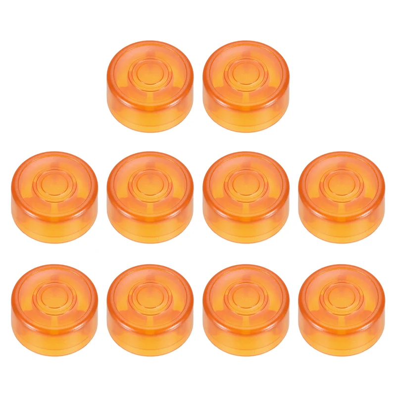 10 Pcs Footswitch Toppers Guitar Pedal Button Caps, Bright Orange