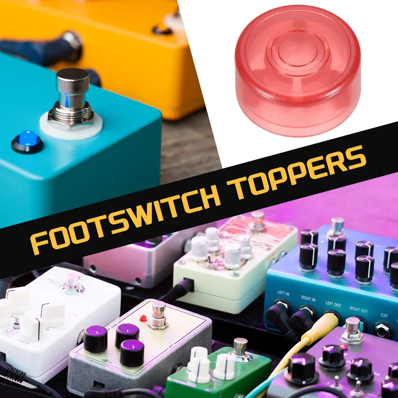 10 Pcs Footswitch Toppers Guitar Pedal Button Caps, Luminous Red