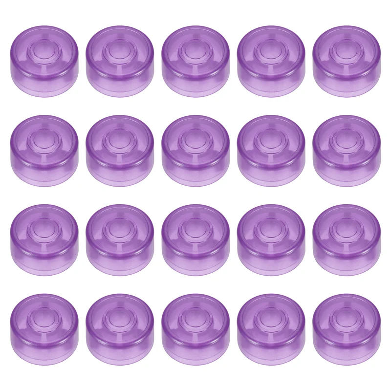 20 Pcs Footswitch Toppers Guitar Pedal Button Caps, Bright Purple