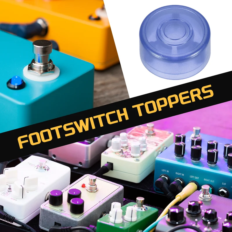 20 Pcs Footswitch Toppers Guitar Pedal Button Caps, Bright Dark Blue