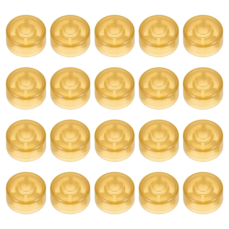 20 Pcs Footswitch Toppers Guitar Pedal Button Caps, Bright Dark Yellow