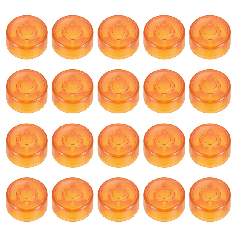 20 Pcs Footswitch Toppers Guitar Pedal Button Caps, Bright Orange