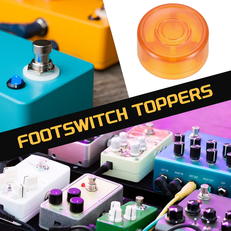 20 Pcs Footswitch Toppers Guitar Pedal Button Caps, Bright Orange