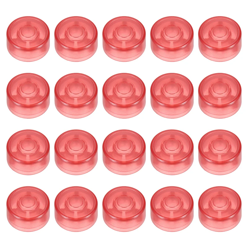 20 Pcs Footswitch Toppers Guitar Pedal Button Caps, Bright Red