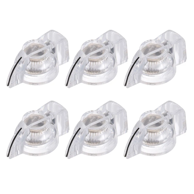 6pcs Guitar Chicken Head Knob 6.5mm Clear