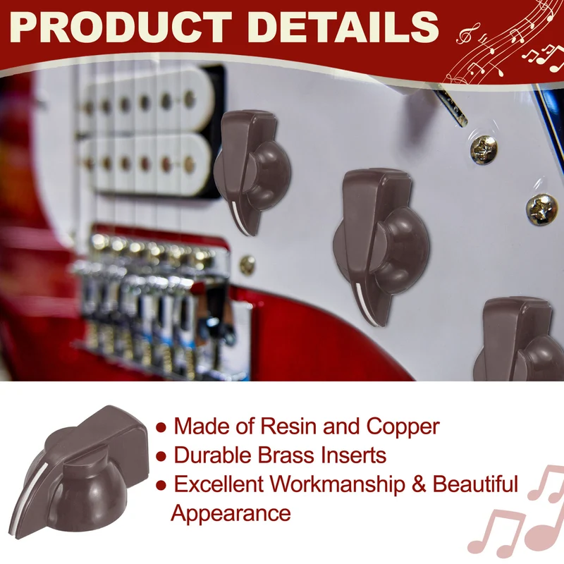 6pcs Guitar Chicken Head Knob 6.5mm Coffee