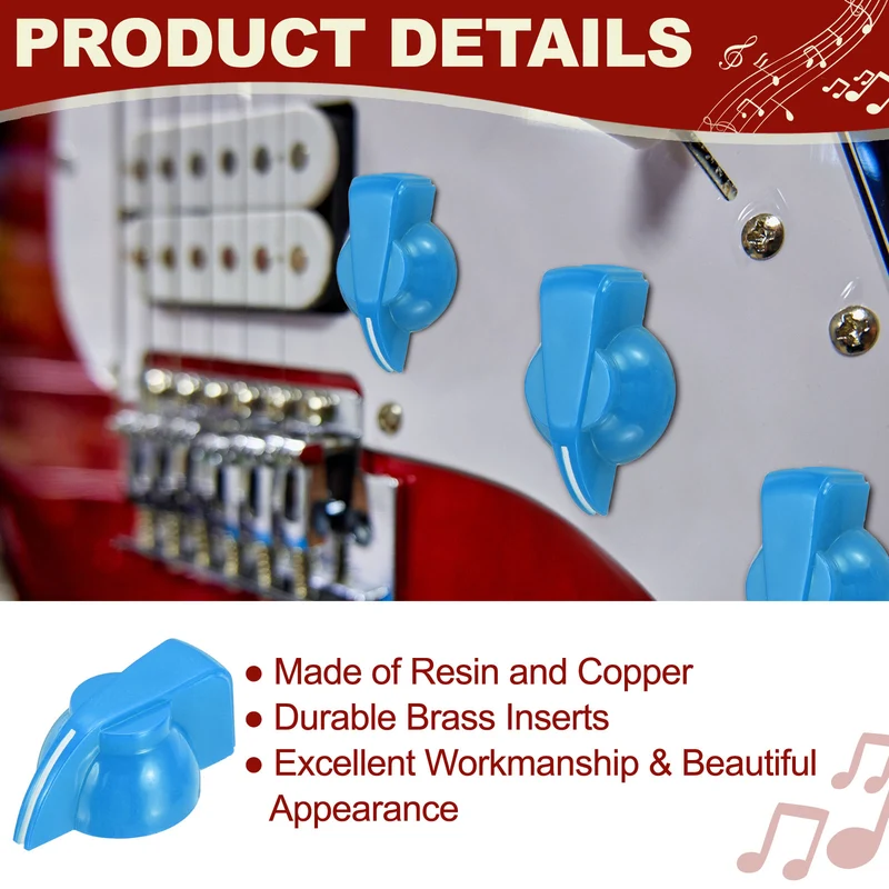 6pcs Guitar Chicken Head Knob 6.5mm Blue