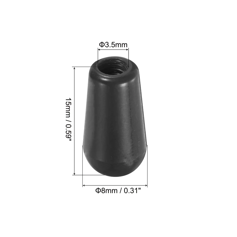 4Pcs Guitar 3 Way Pickup Switch Tip M3.5 for LP Electric Guitar, Black
