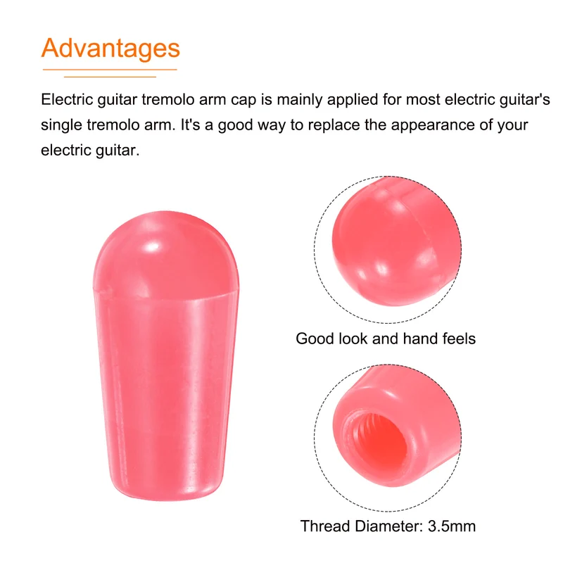 2Pcs Guitar 3 Way Pickup Switch Tip M3.5 for LP Electric Guitar, Pink