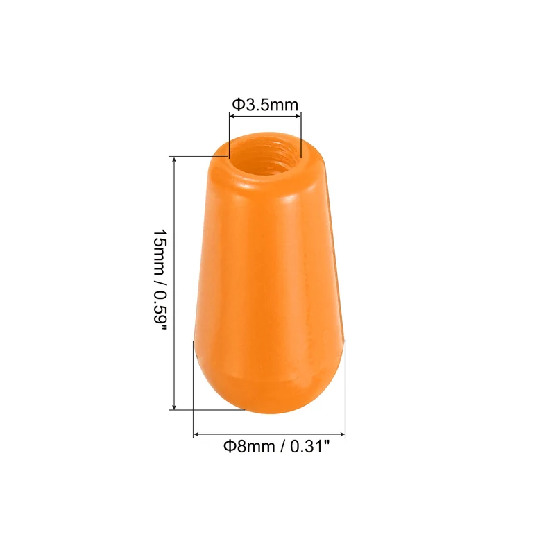 4Pcs Guitar 3 Way Pickup Switch Tip M3.5 for LP Electric Guitar, Orange