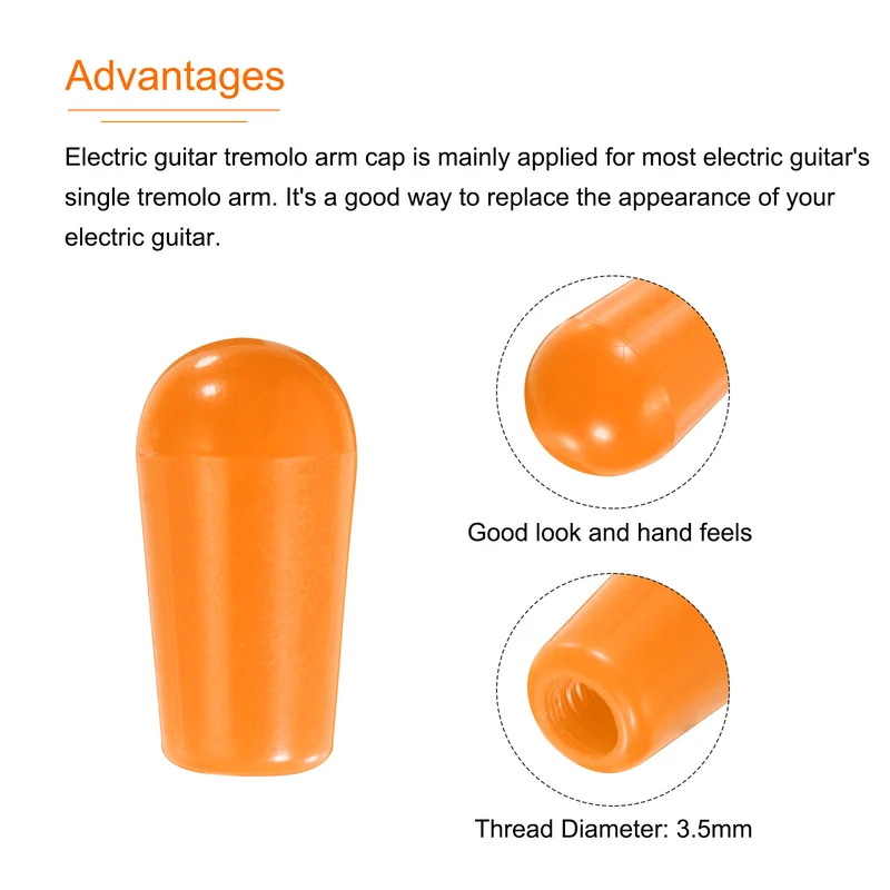 4Pcs Guitar 3 Way Pickup Switch Tip M3.5 for LP Electric Guitar, Orange