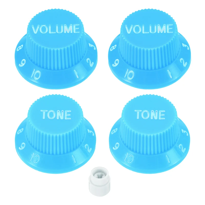 Guitar Control Knobs 1Volume 2Tone 1Switch Tip Sky Blue with White Characters