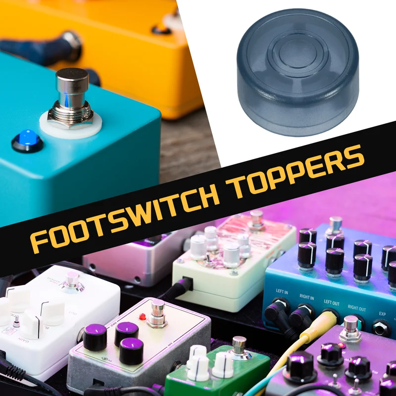 10 Pcs Footswitch Toppers Guitar Pedal Button Caps, Bright Navy Blue