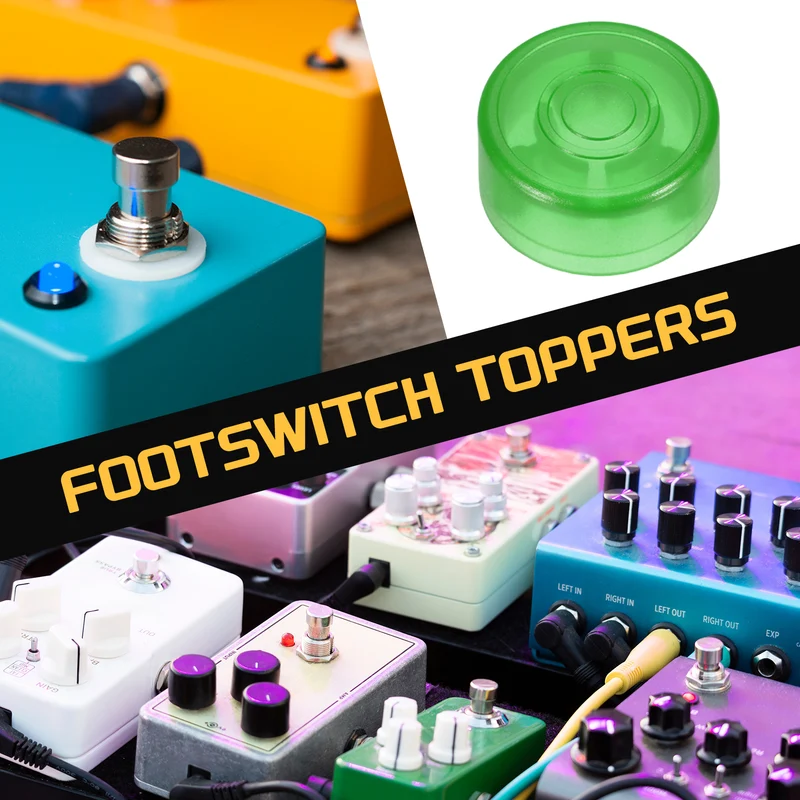 10 Pcs Footswitch Toppers Guitar Pedal Button Caps, Luminous Dark Green