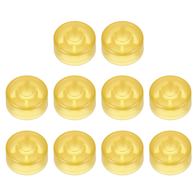 10 Pcs Footswitch Toppers Guitar Pedal Button Caps, Bright Light Yellow