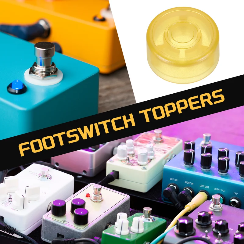 10 Pcs Footswitch Toppers Guitar Pedal Button Caps, Bright Light Yellow