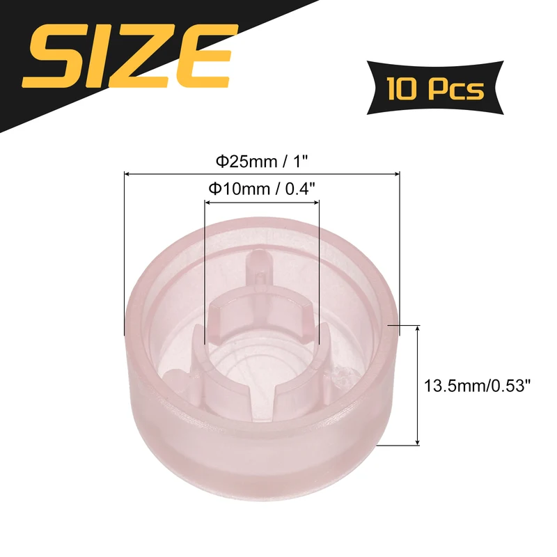 10 Pcs Footswitch Toppers Guitar Pedal Button Caps, Luminous Pink