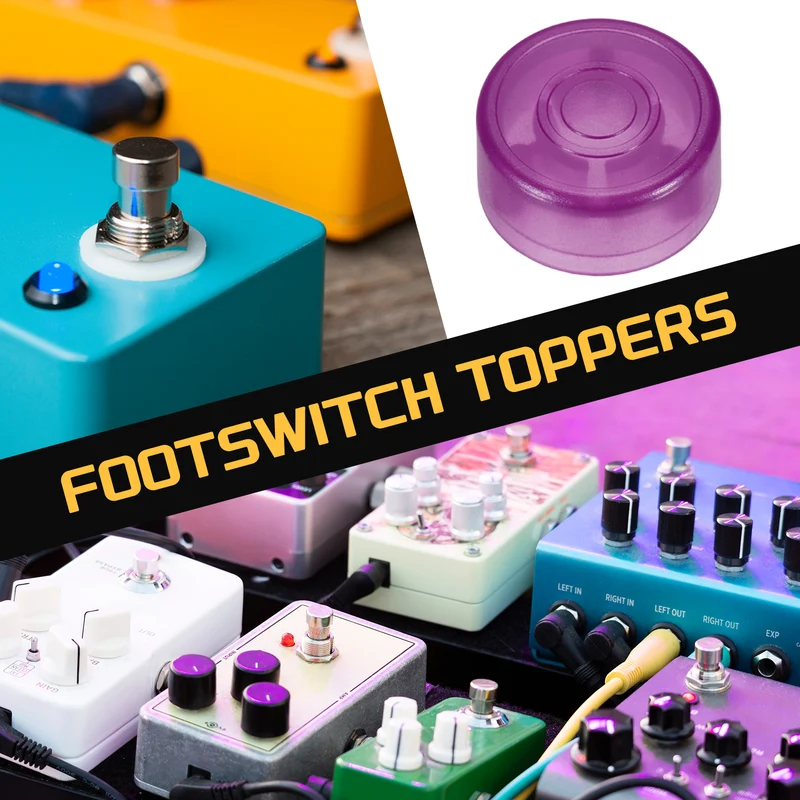 10 Pcs Footswitch Toppers Guitar Pedal Button Caps, Luminous Rose Red